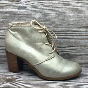 Toms gold metallic ankle boots